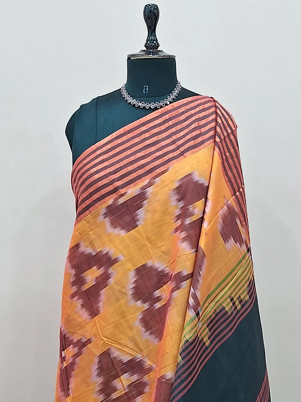 Light Orange Silk Saree 1