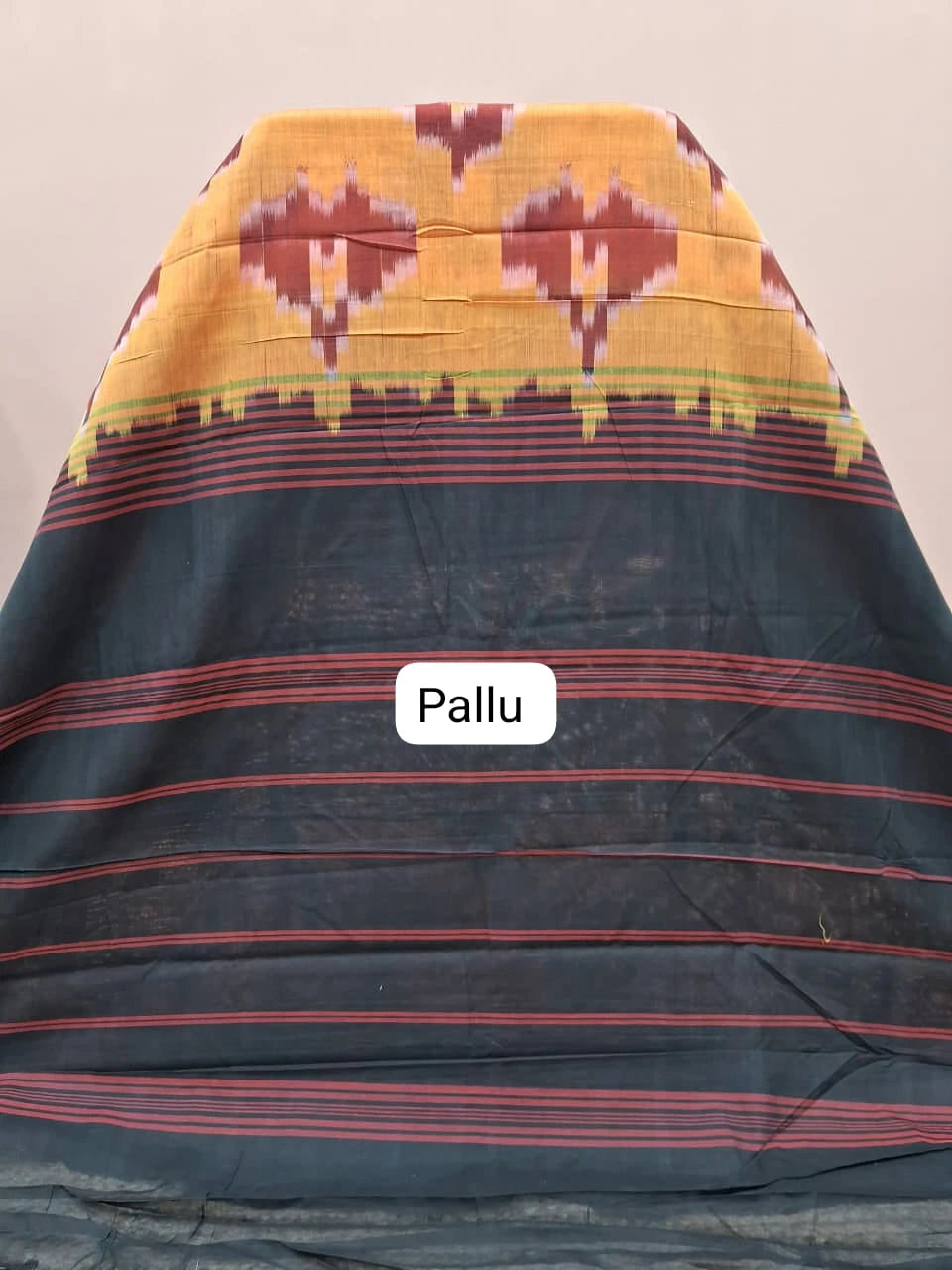 Light Orange Silk Saree pallu