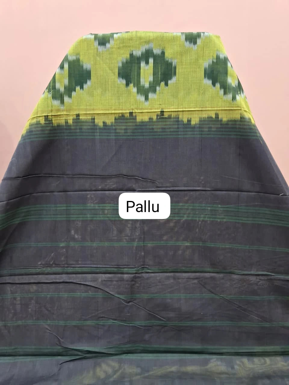 Bright Green Silk Saree pallu