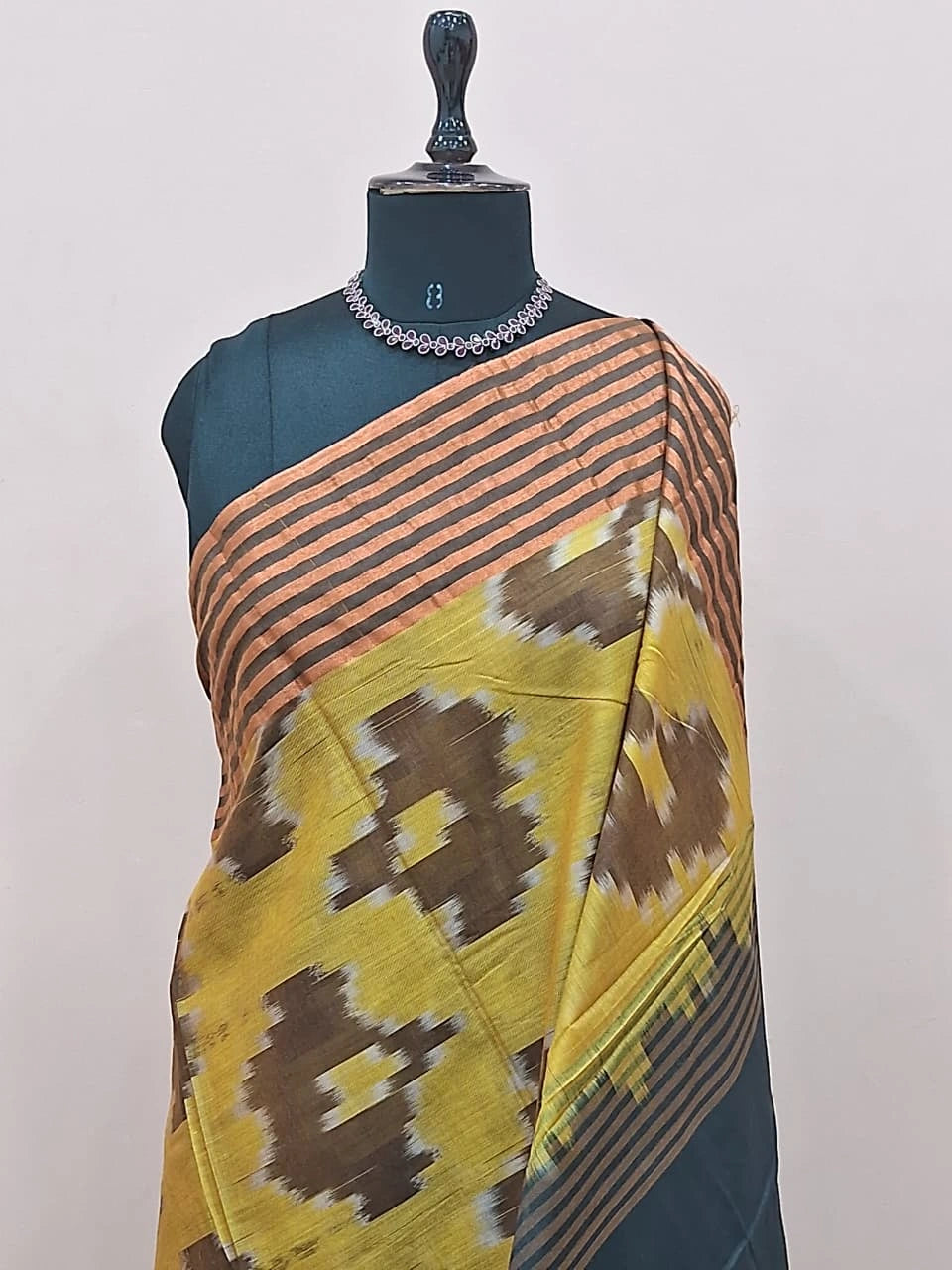 Light Olive Green Silk Saree 1