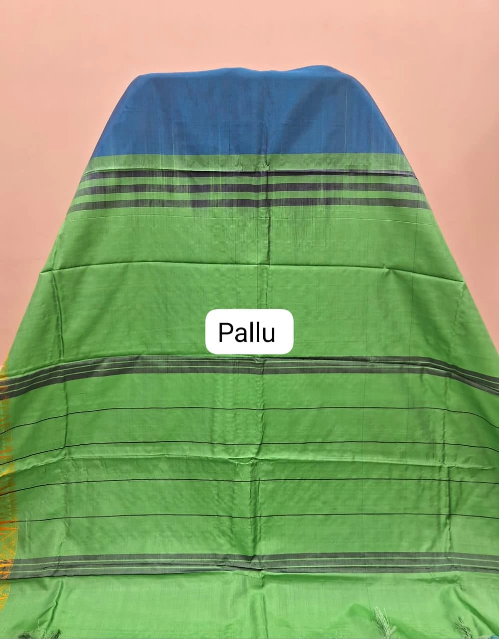 Royal Blue Plain Banana Silk Saree Pallu