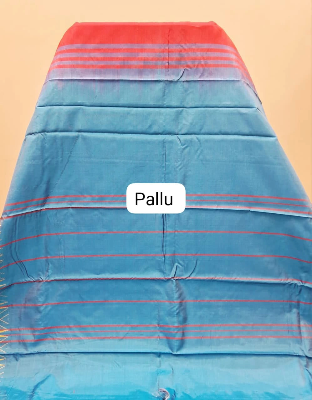 Reddish Pink Plain Banana Silk Saree Pallu
