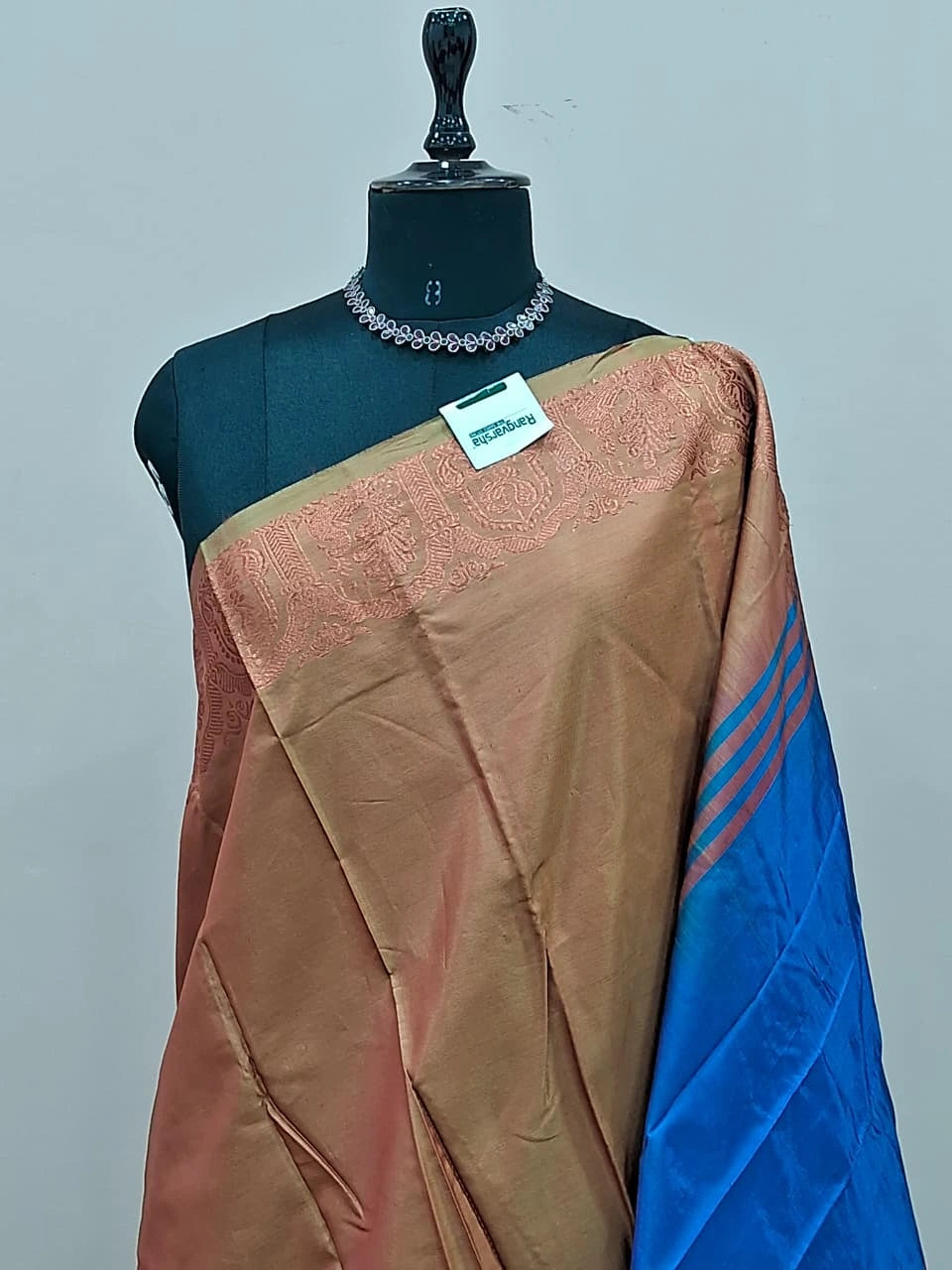 Light Brown Plain Banana Silk Saree 1