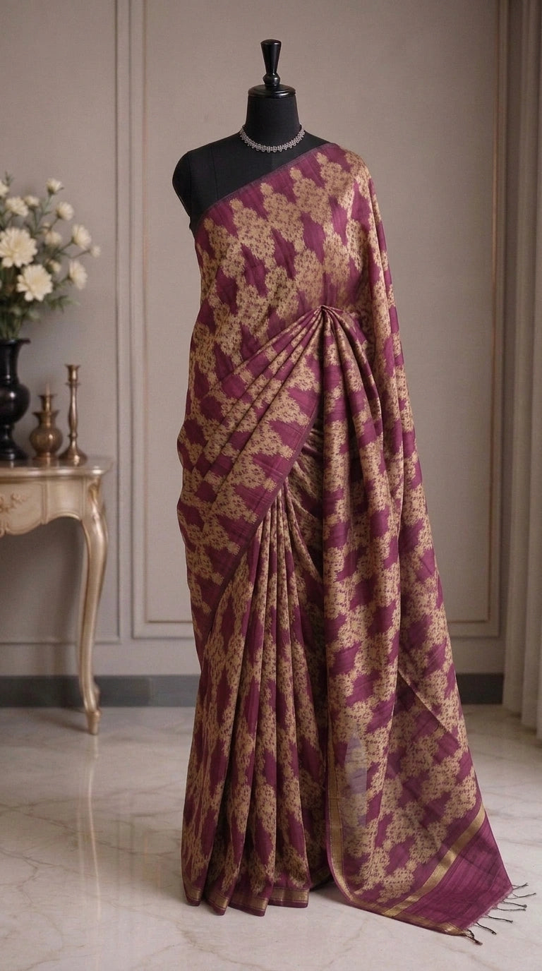 Onion Pink Gicha saree