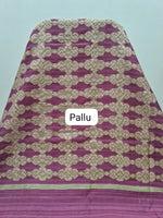 Onion Pink Gicha saree pallu