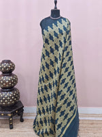 Deep Blue Gicha Saree 