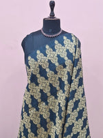 Deep Blue Gicha Saree 1