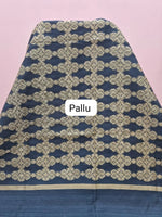 Deep Blue Gicha Saree pallu