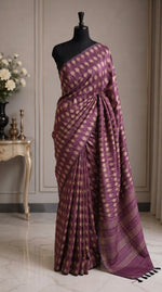 Wine-Shaded Gicha Saree 