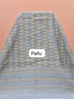 Pale Sky Blue Gicha Saree pallu