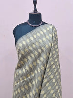 Grey-Shaded Gicha Saree 1
