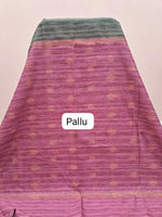 Dark Grey-Shaded Plain Gicha Saree pallu
