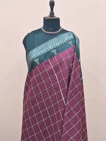 Wine Jute Saree 1