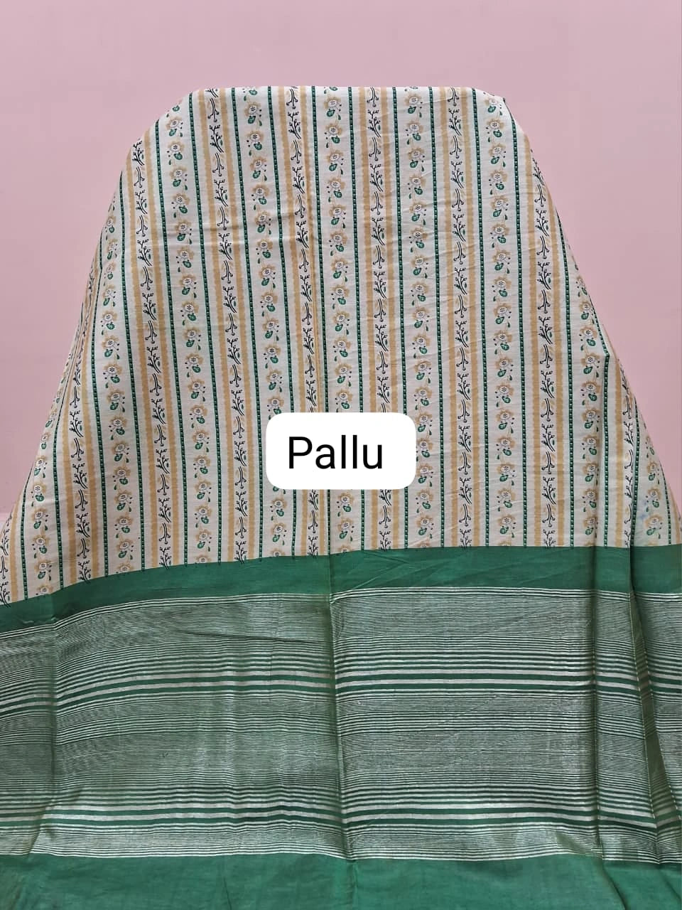 Beige Jute Saree pallu