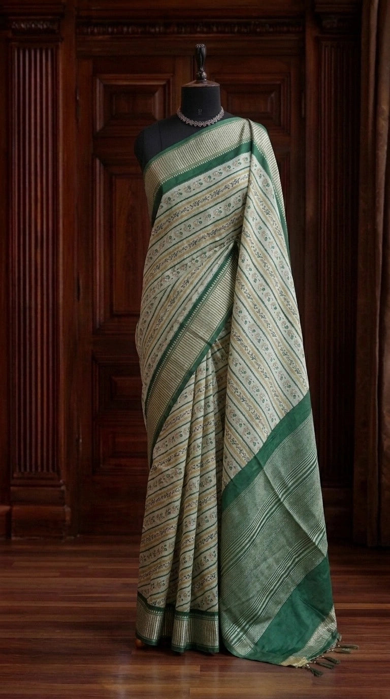 Beige Jute Saree 