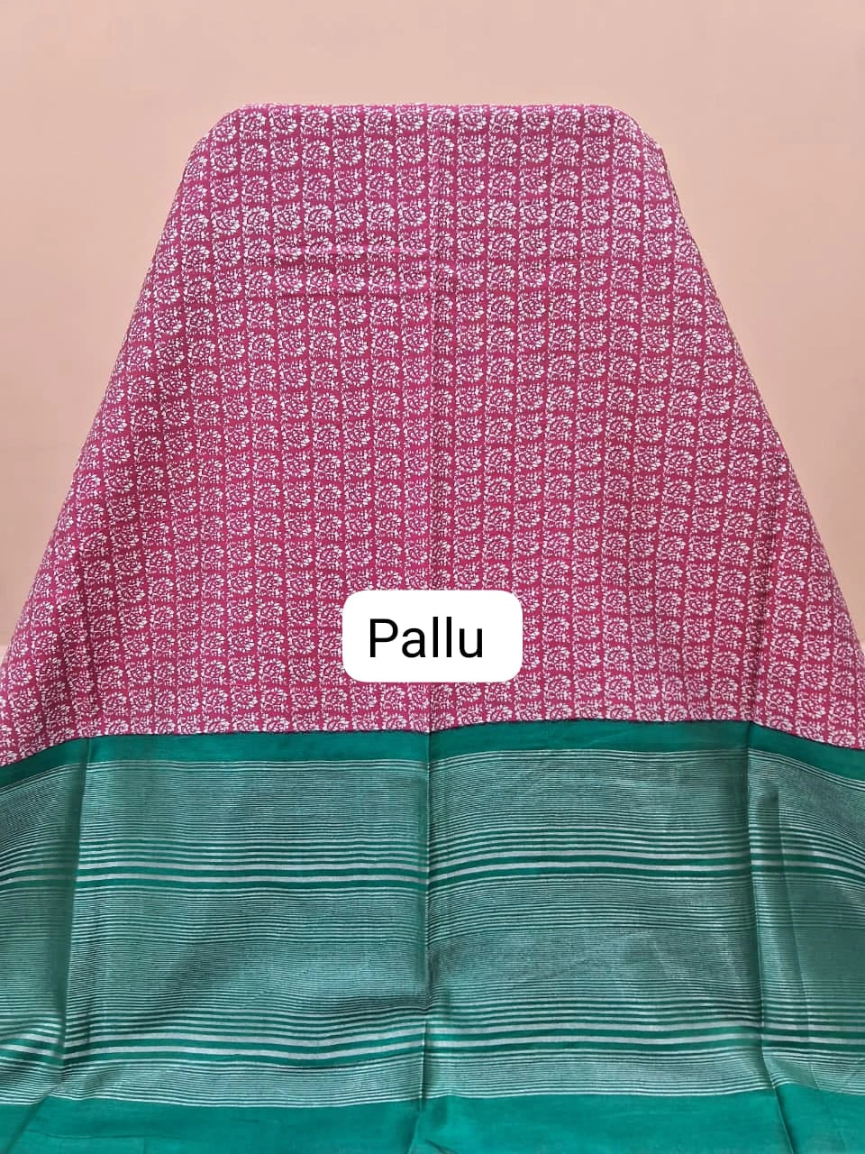 Pink Jute Saree pallu