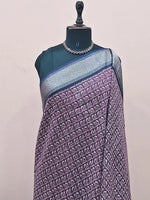 Graceful Wine Jute Saree 1