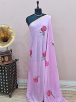 Baby Pink Chiffon Saree