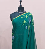 Emerald Green Chiffon Saree 1