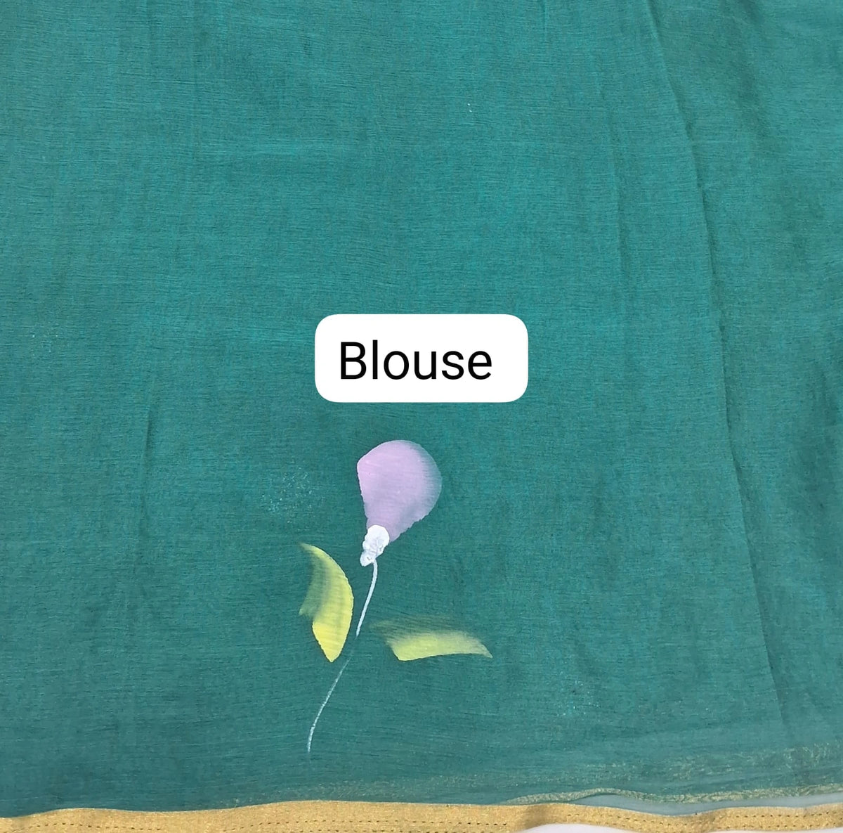 Emerald Green Chiffon Saree Blouse