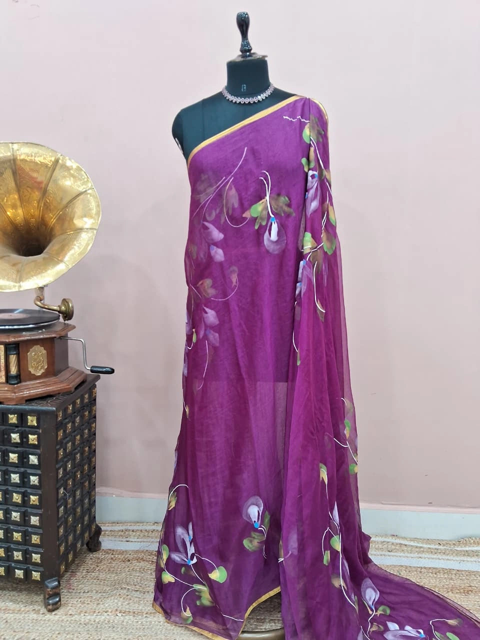 Purple Chiffon Saree 