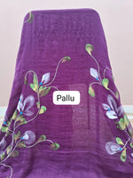 Purple Chiffon Saree Pallu