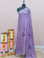 Lavender Chiffon Saree
