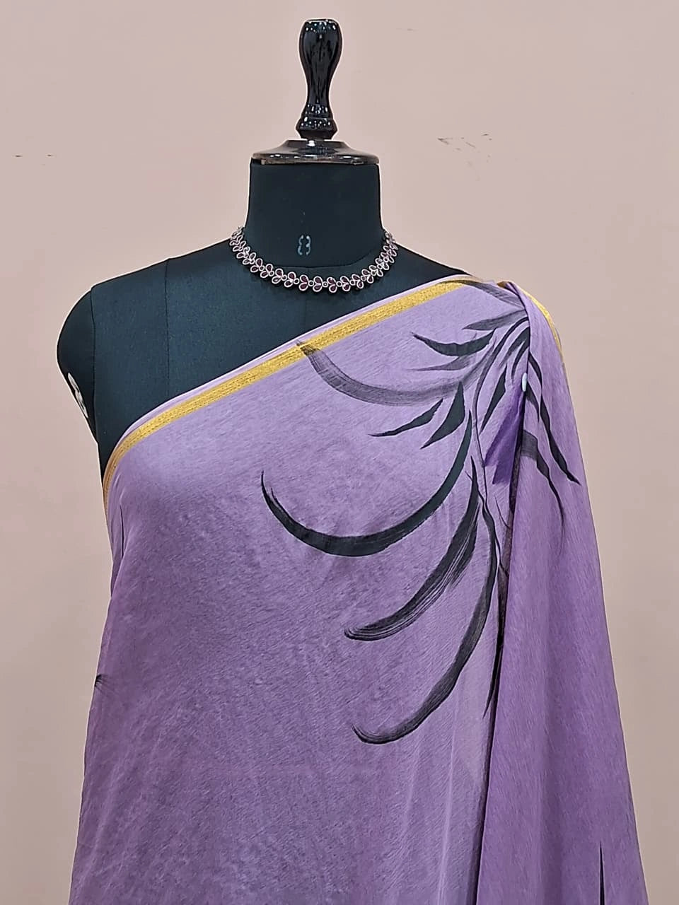 Lavender Chiffon Saree 1