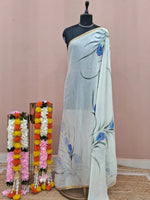 Off-White Chiffon Saree