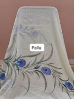 Off-White Chiffon Saree Pallu