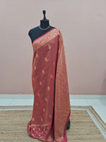 Dusty Rose Mashru Tissue Silk Saree 