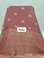 Dusty Rose Mashru Tissue Silk Saree Pallu