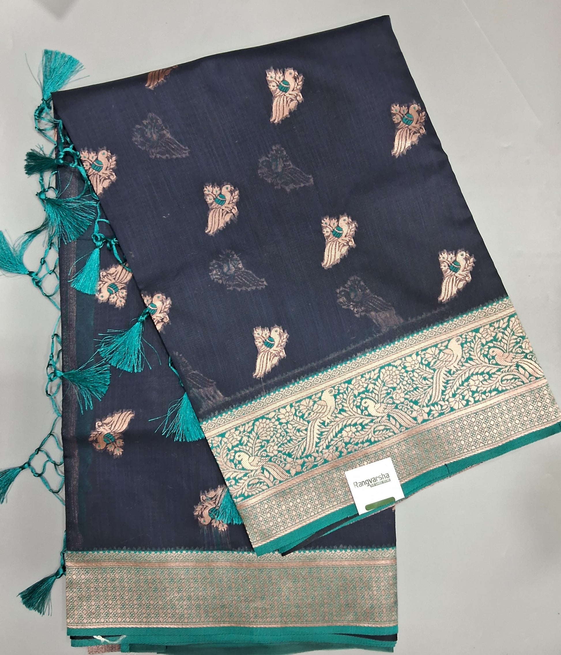 Deep Blue Linen Saree 