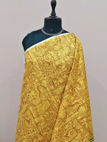 Mustard yellow bamboo Silk Saree 1