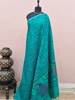 Rama green bamboo silk saree