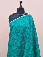 Rama green bamboo silk saree 1