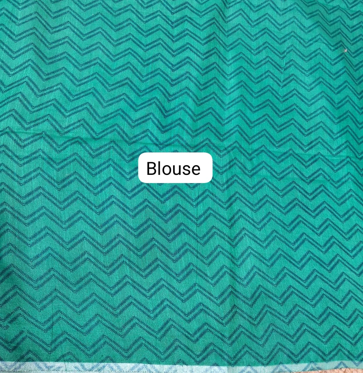 Rama green bamboo silk saree Blouse