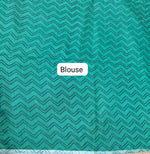 Rama green bamboo silk saree Blouse