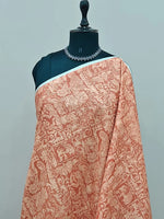 Peach bamboo silk saree 1