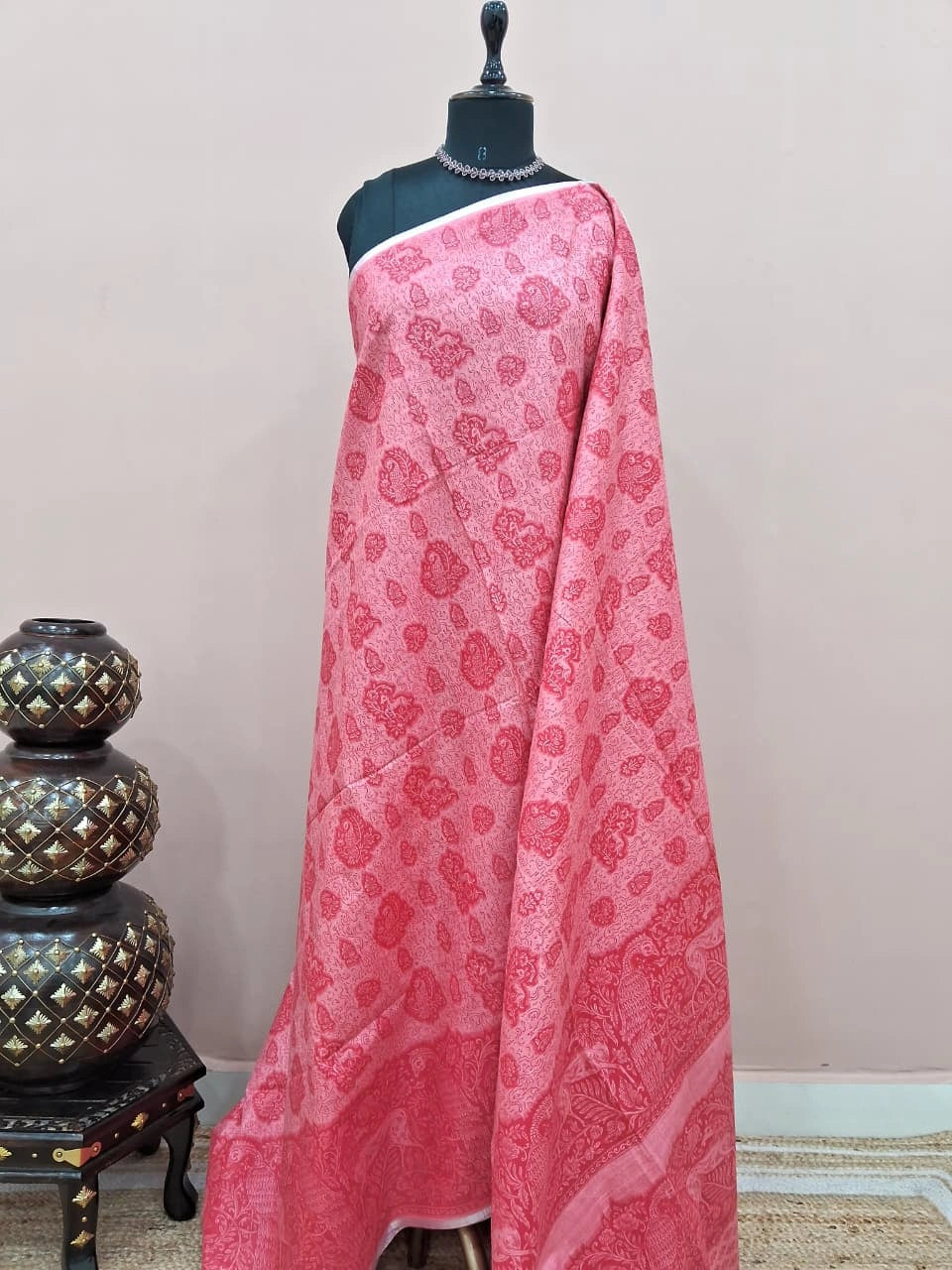 Light Pink Bamboo Silk Saree