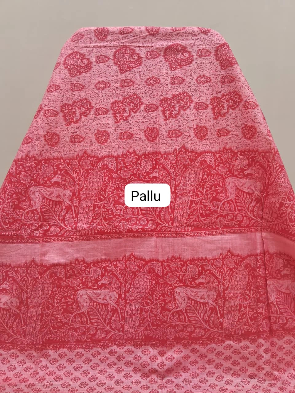 Light Pink Bamboo Silk Saree pallu
