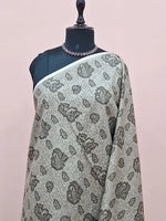 Dusty Olive Green Bamboo Silk Saree 1