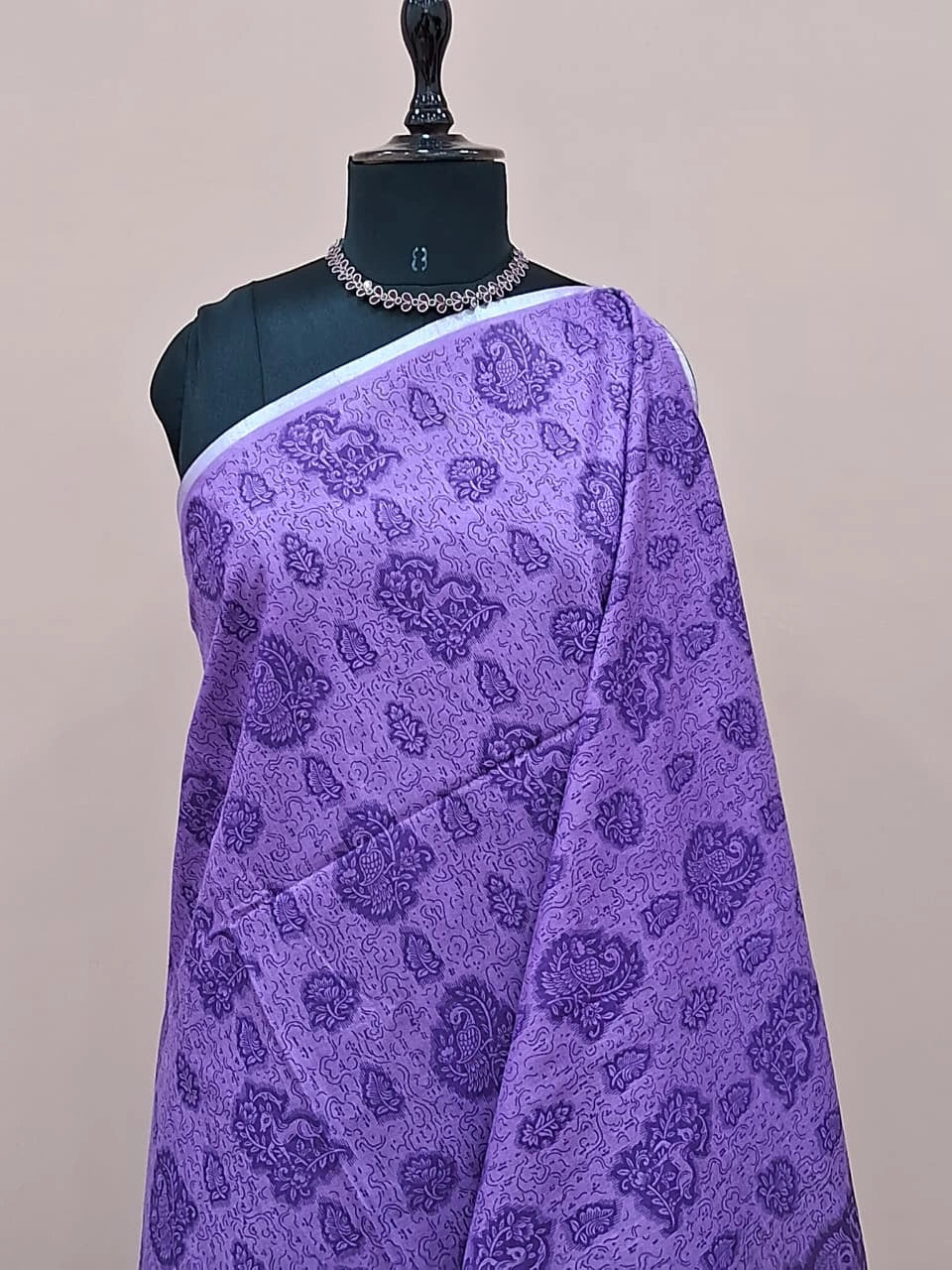 Lavender Bamboo Silk Saree 1