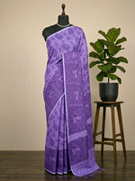 Lavender Bamboo Silk Saree 