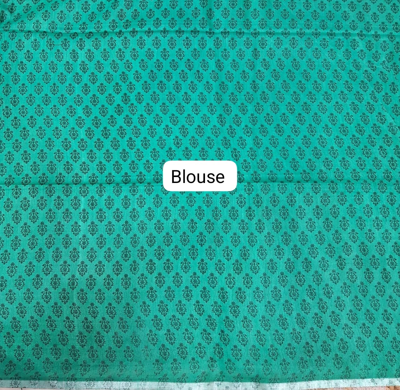 Rama Green Bamboo Silk Saree Blouse