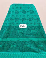 Rama Green Bamboo Silk Saree Pallu
