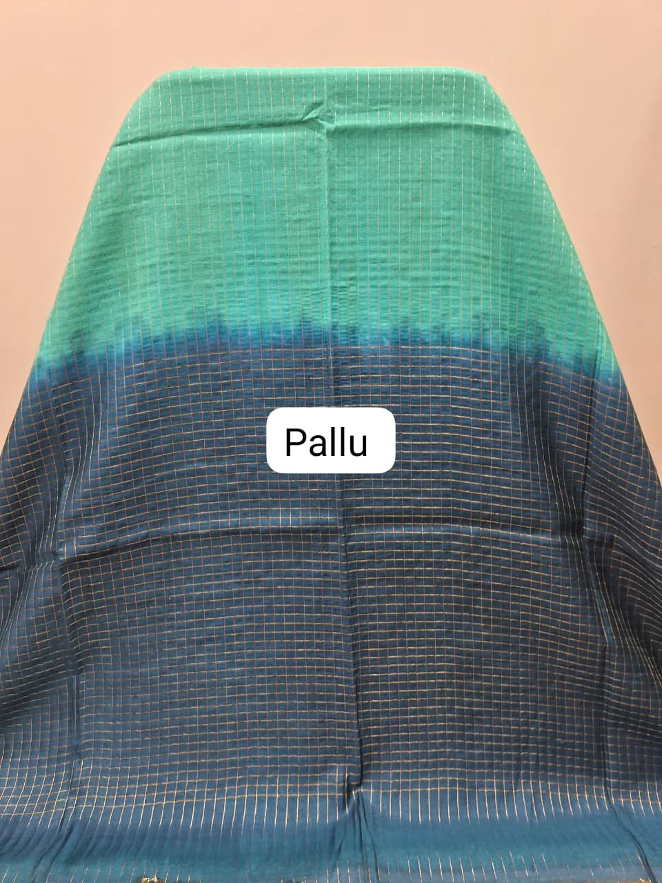 Mint Green Bamboo Silk Saree pallu
