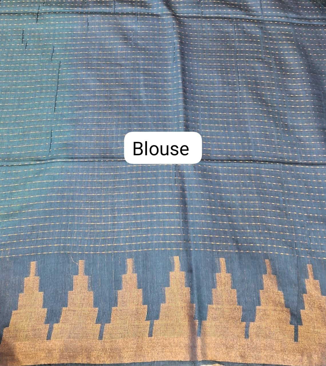 Mint Green Bamboo Silk Saree blouse