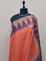 Orange Bamboo Silk Saree 1