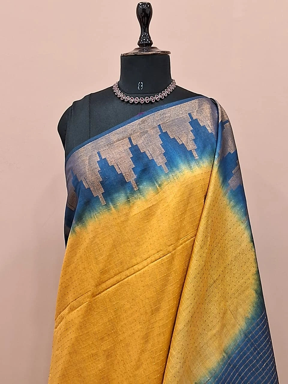 Mango Yellow Bamboo Silk Saree 1